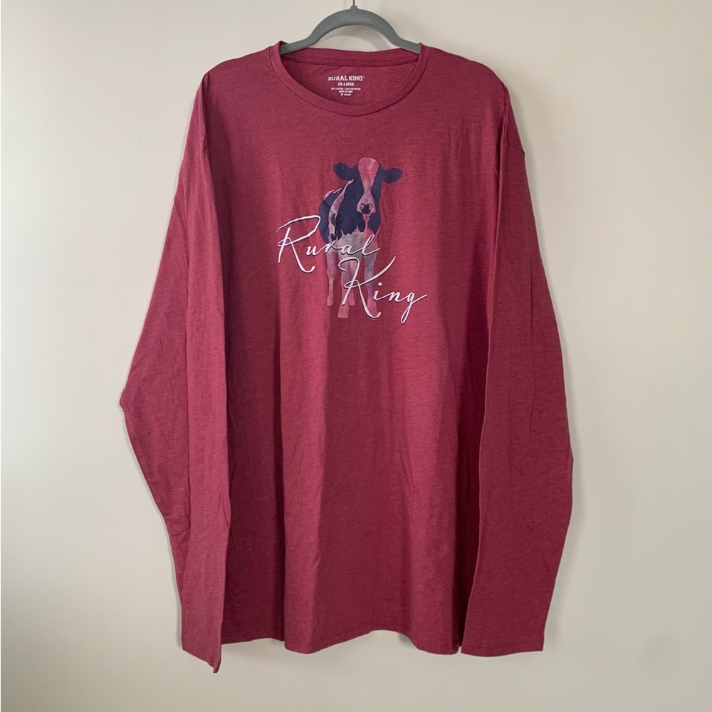Rural King fire brick red cow Tee Shirt new without tags size 2XL